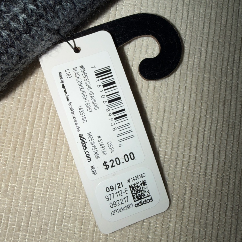 Adidas Women’s Core Headband – Black/Night Gray – NWT - Picture 3 of 3